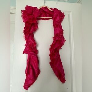 Elegant Pink Ruffled Scarf